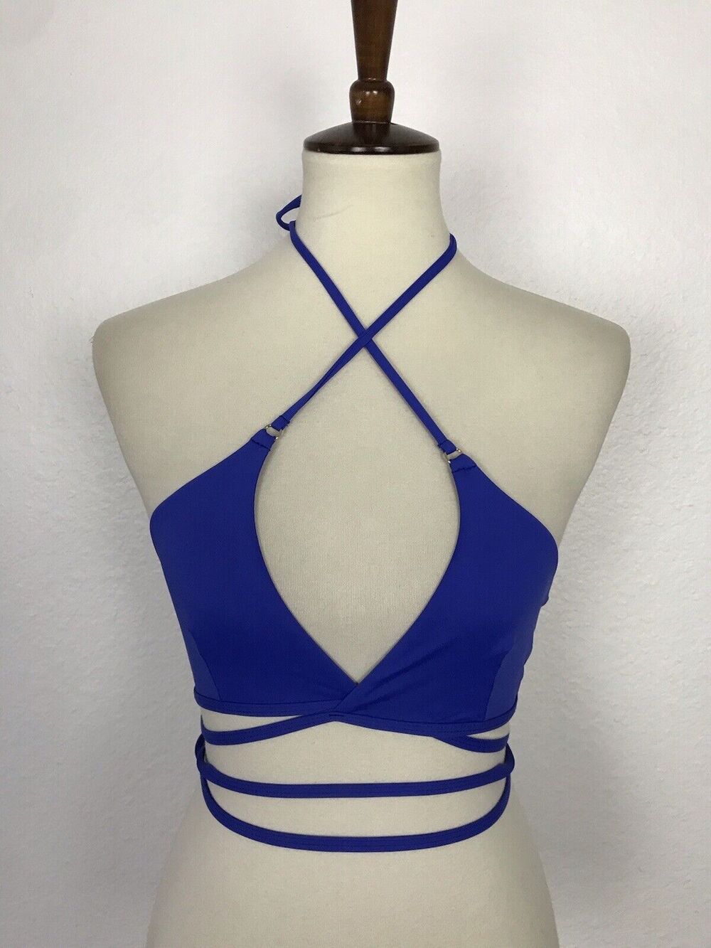Toluca Swim Amina Stretch Wrap Tie Bikini Top Sz XS/S